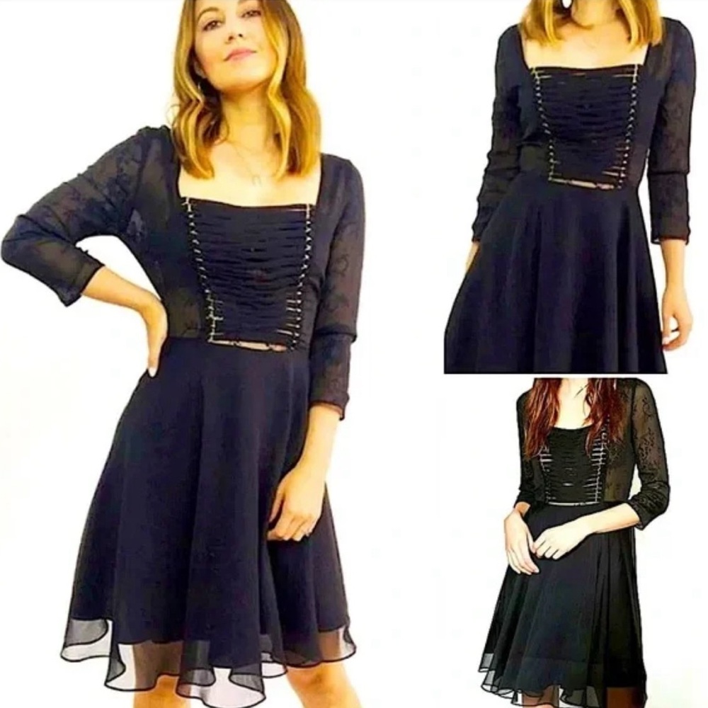 NWT The Kooples Gothic Black Dress